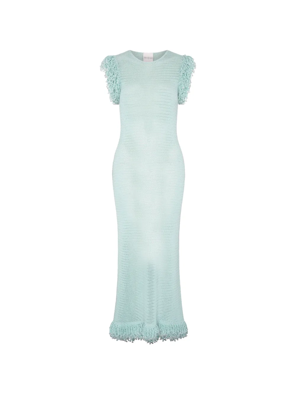 Paris Georgia fringed fishnet dress - Blue