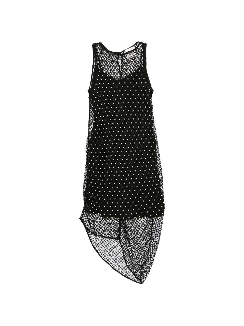Paris Georgia pearl-embellished asymmetric midi dress - Black