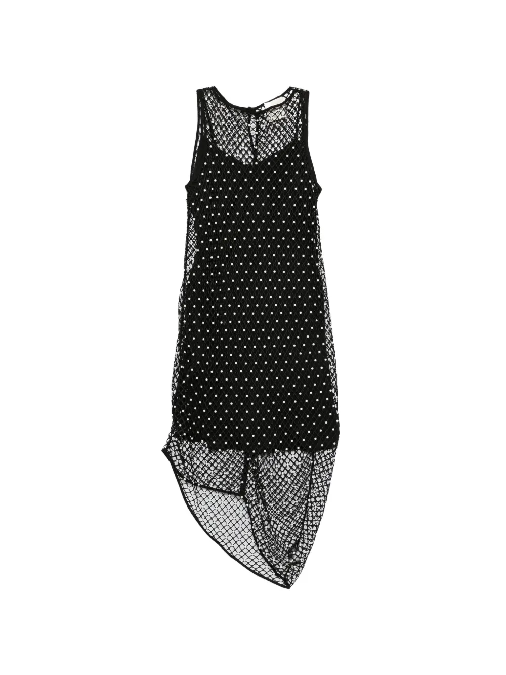Paris Georgia pearl-embellished asymmetric midi dress - Nero