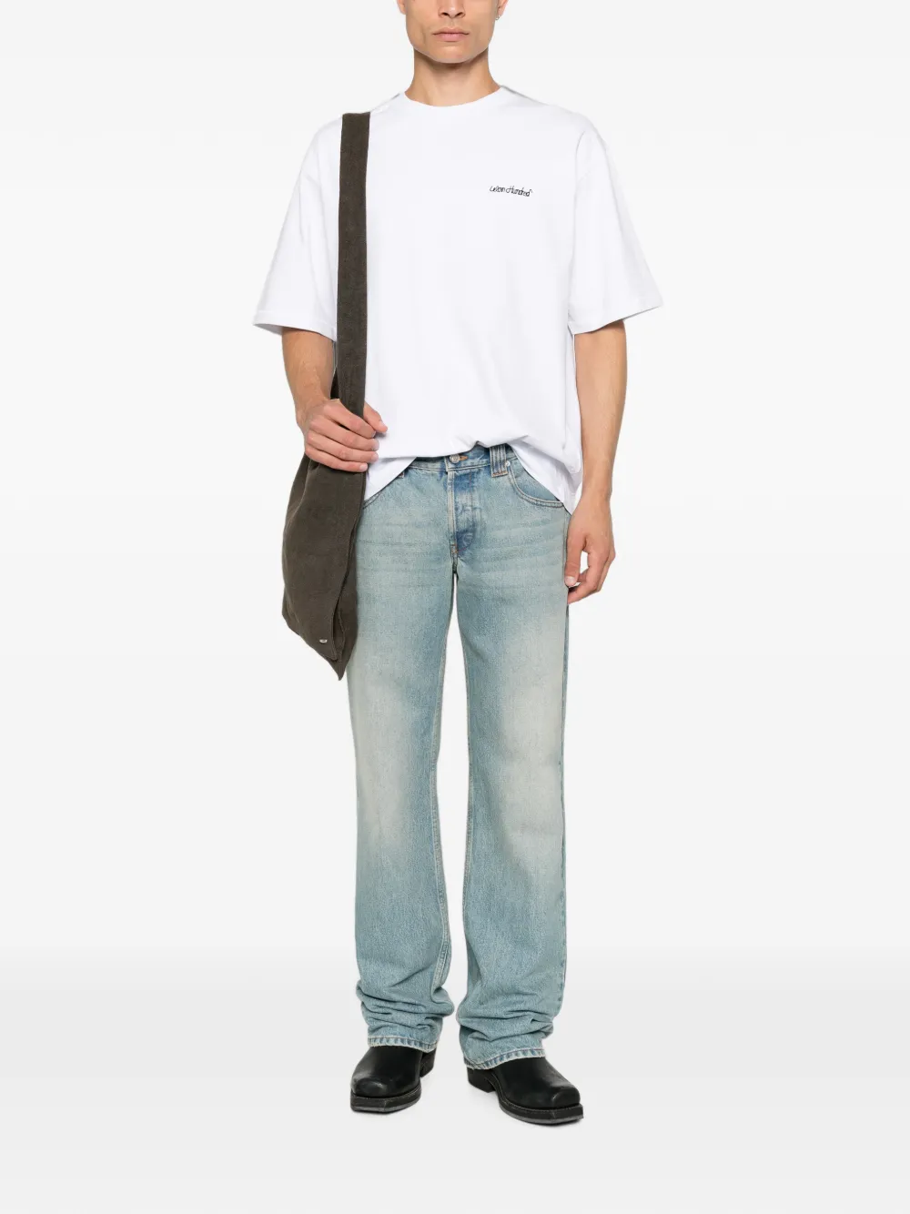 Won Hundred T-shirt met geborduurd logo Wit