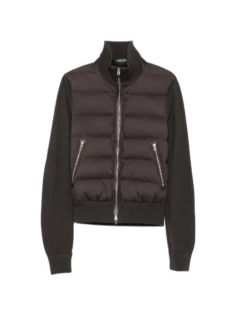 TOM FORD quilted-panel zip-up jacket