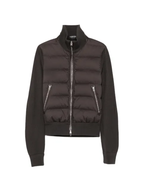 TOM FORD quilted-panel zip-up jacket