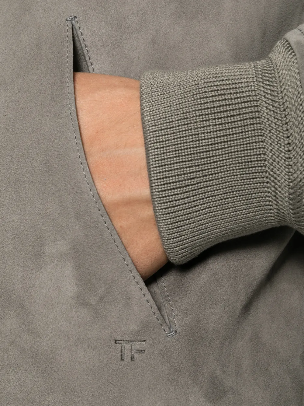 TOM FORD Suède bomberjack Grijs