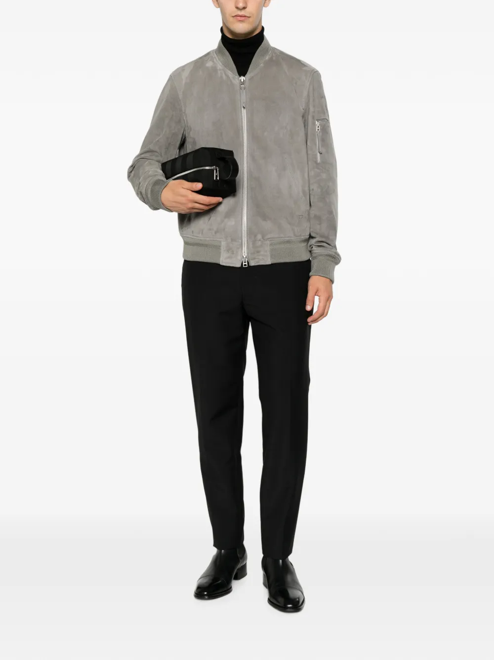 TOM FORD Suède bomberjack Grijs