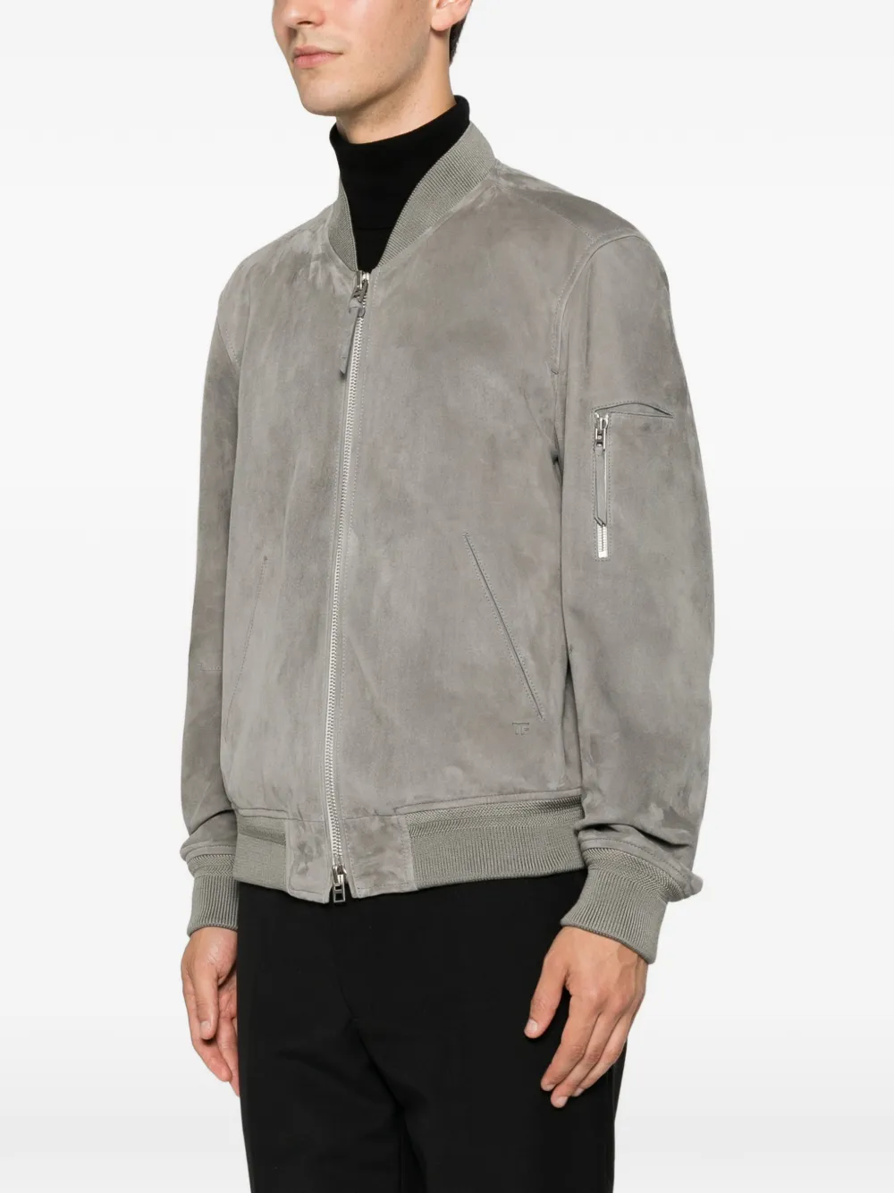 TOM FORD Suède bomberjack Grijs