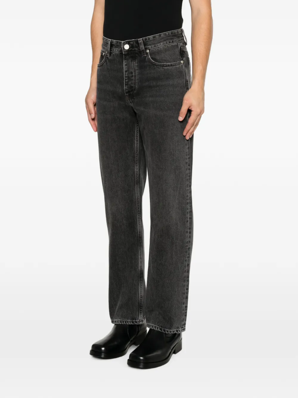 Won Hundred Steve jeans met riemlus Zwart