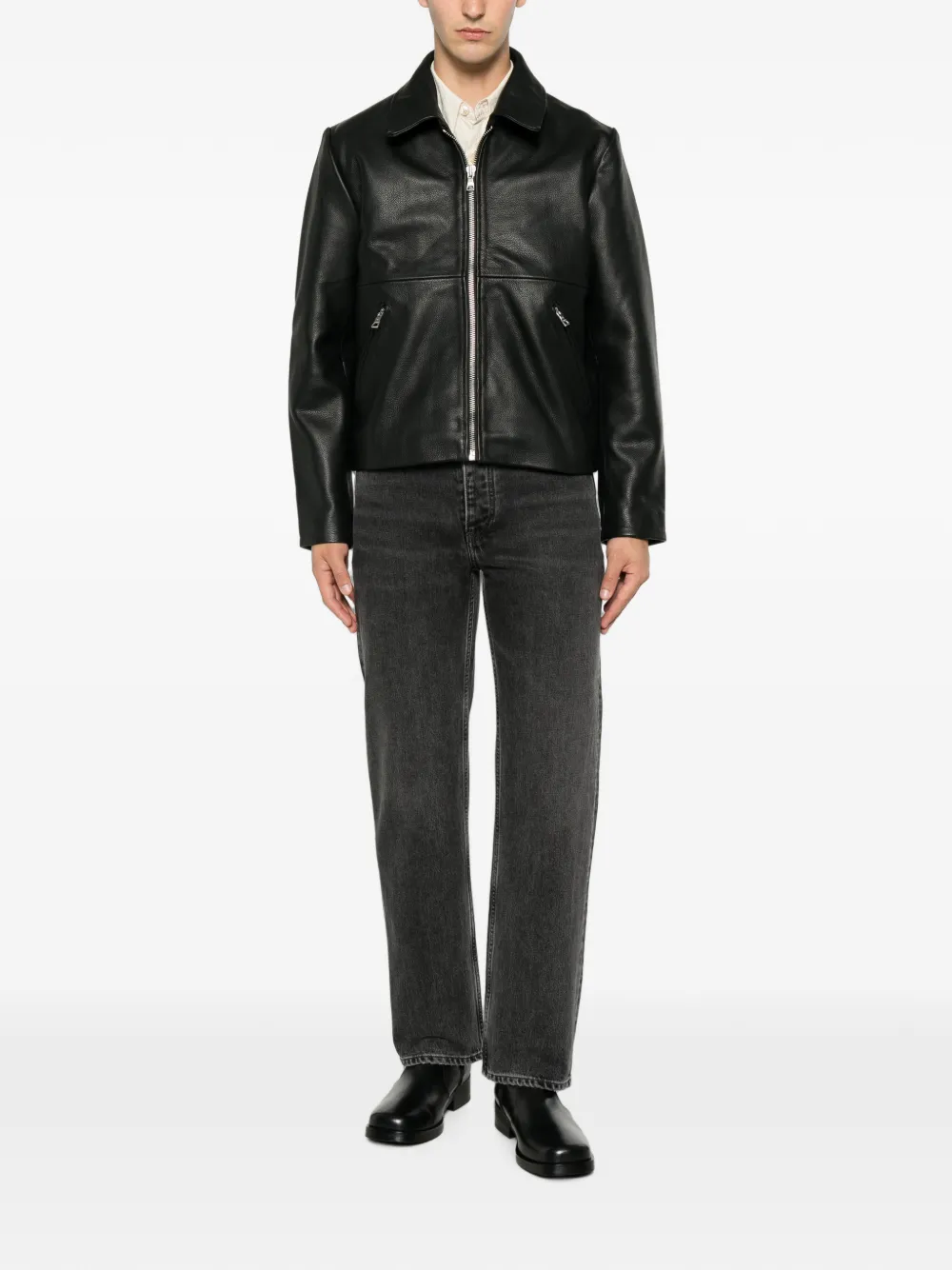 Won Hundred Steve jeans met riemlus Zwart