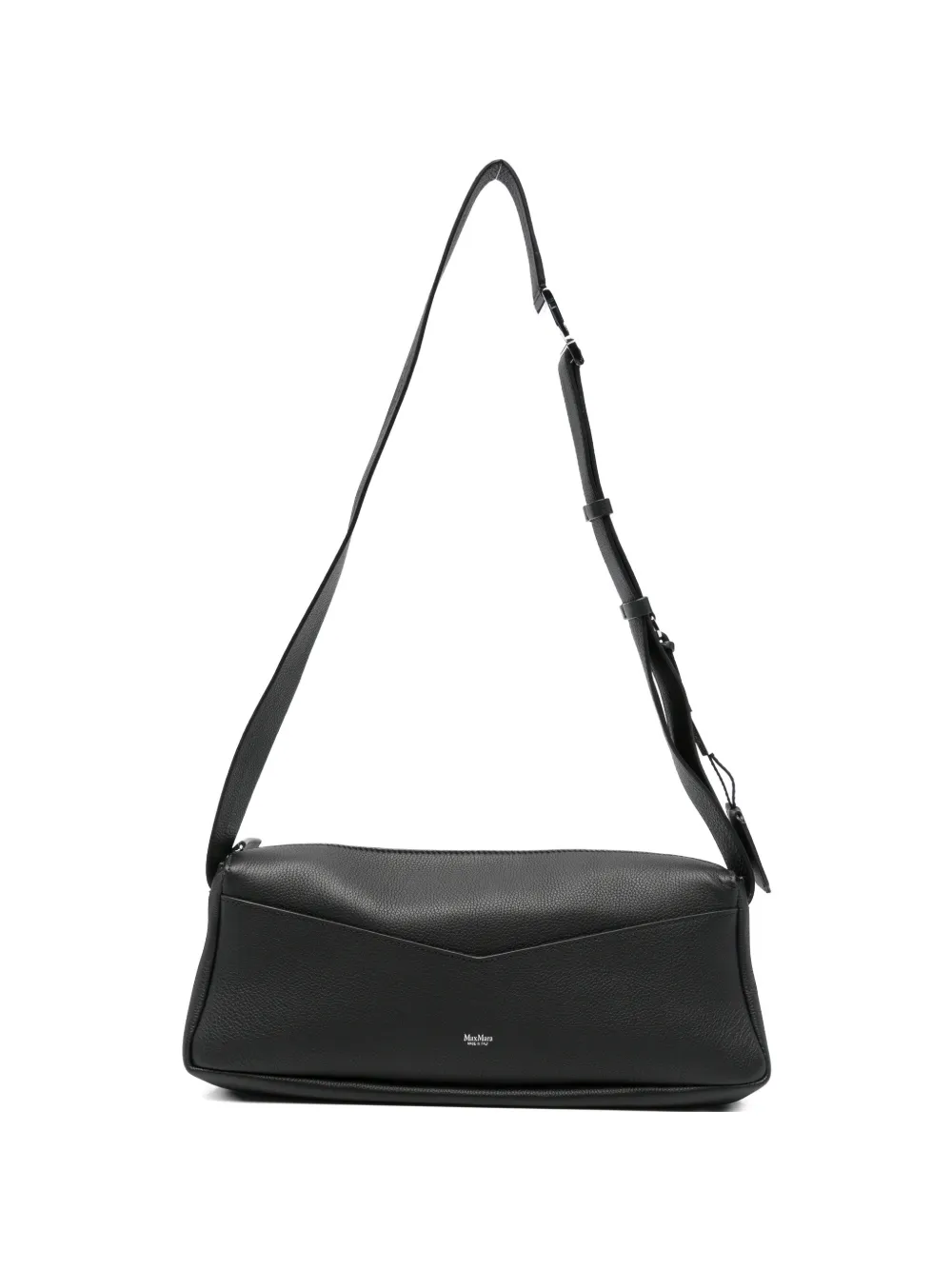 Max Mara Borsa a spalla in pelle con zip - Nero