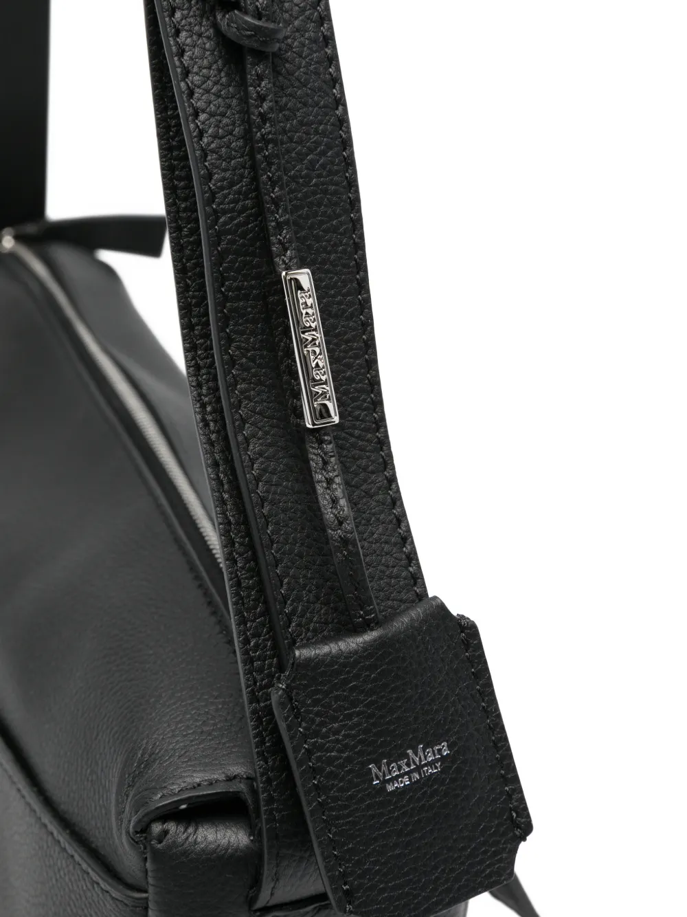 Max Mara Skippers leren schoudertas Zwart
