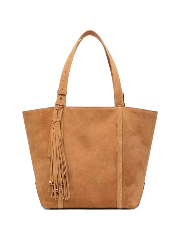Golden Goose 24/7 East West Bag in Camel-colored Suede with Fringes in Neutrals