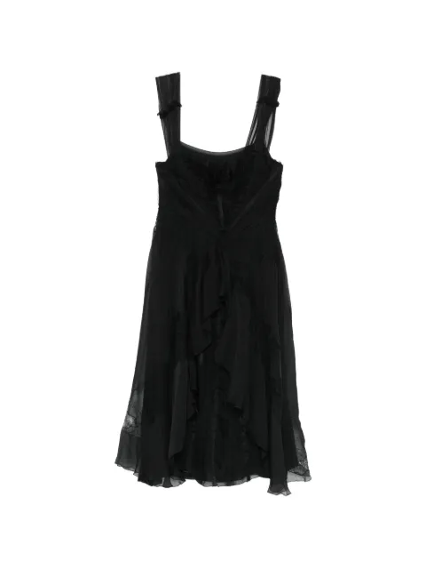 Alberta Ferretti Vestido curto de renda com babados