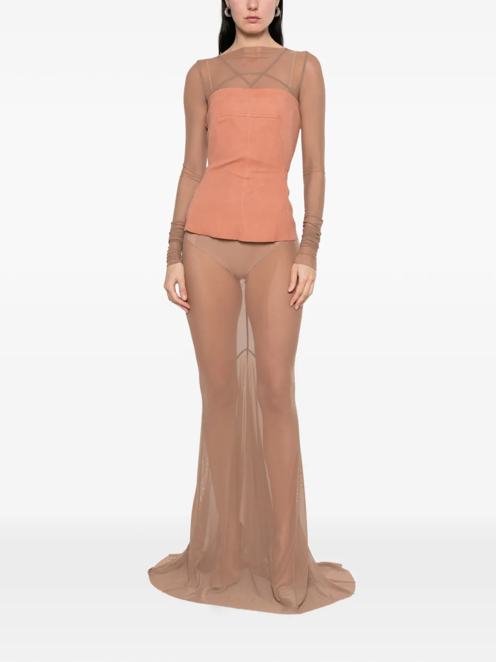 Rick Owens Bustier leren top Oranje