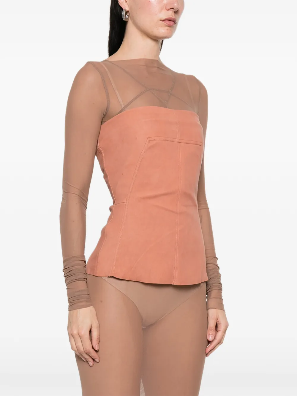 Rick Owens Bustier leren top Oranje