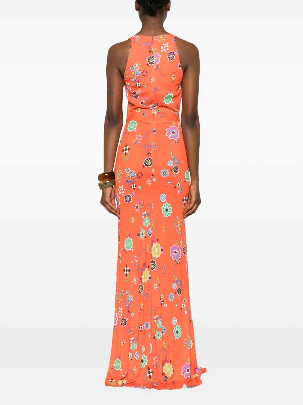 PUCCI Maxi-jurk met bloemenprint Oranje