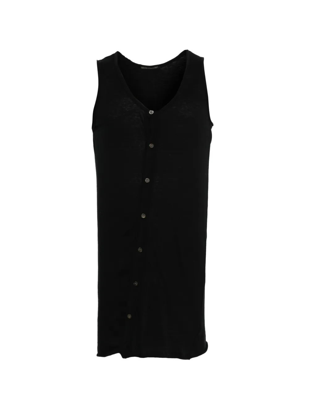 Y's buttoned V-neck T-shirt - Nero