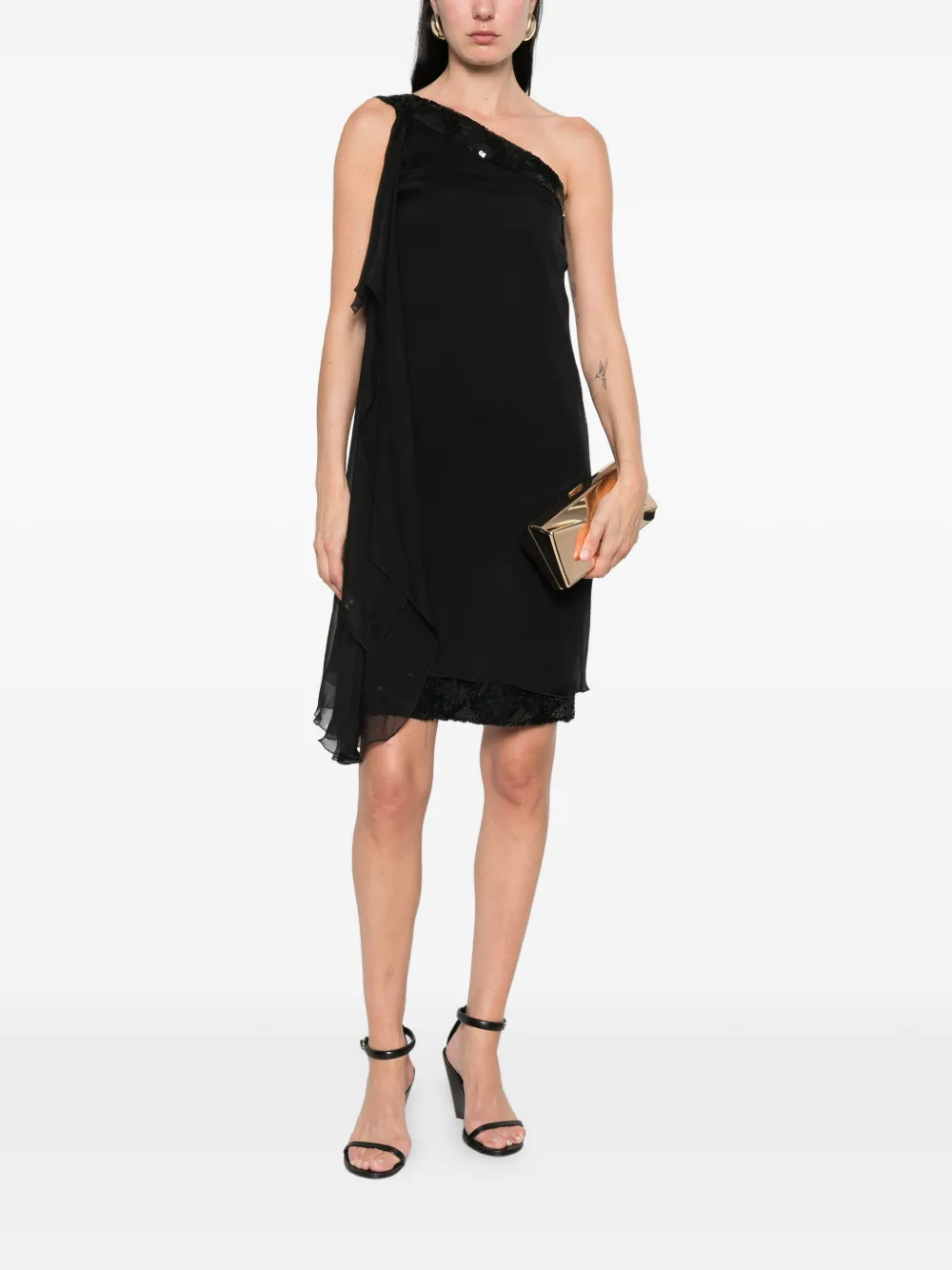 Alberta Ferretti Mini-jurk met pailletten Zwart