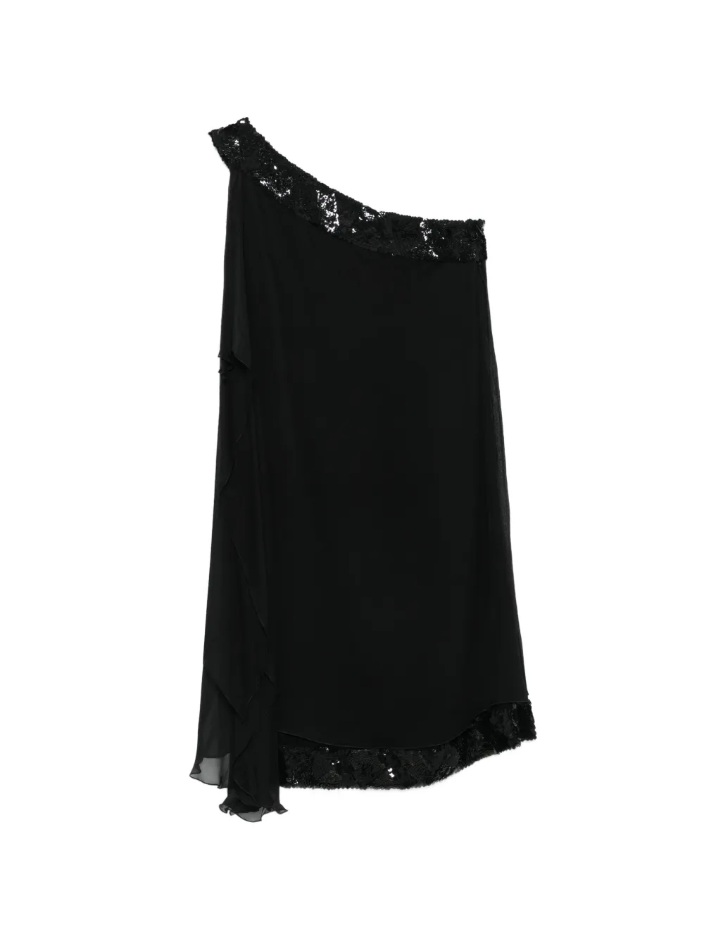 Alberta Ferretti asymmetric sequin mini dress - Nero
