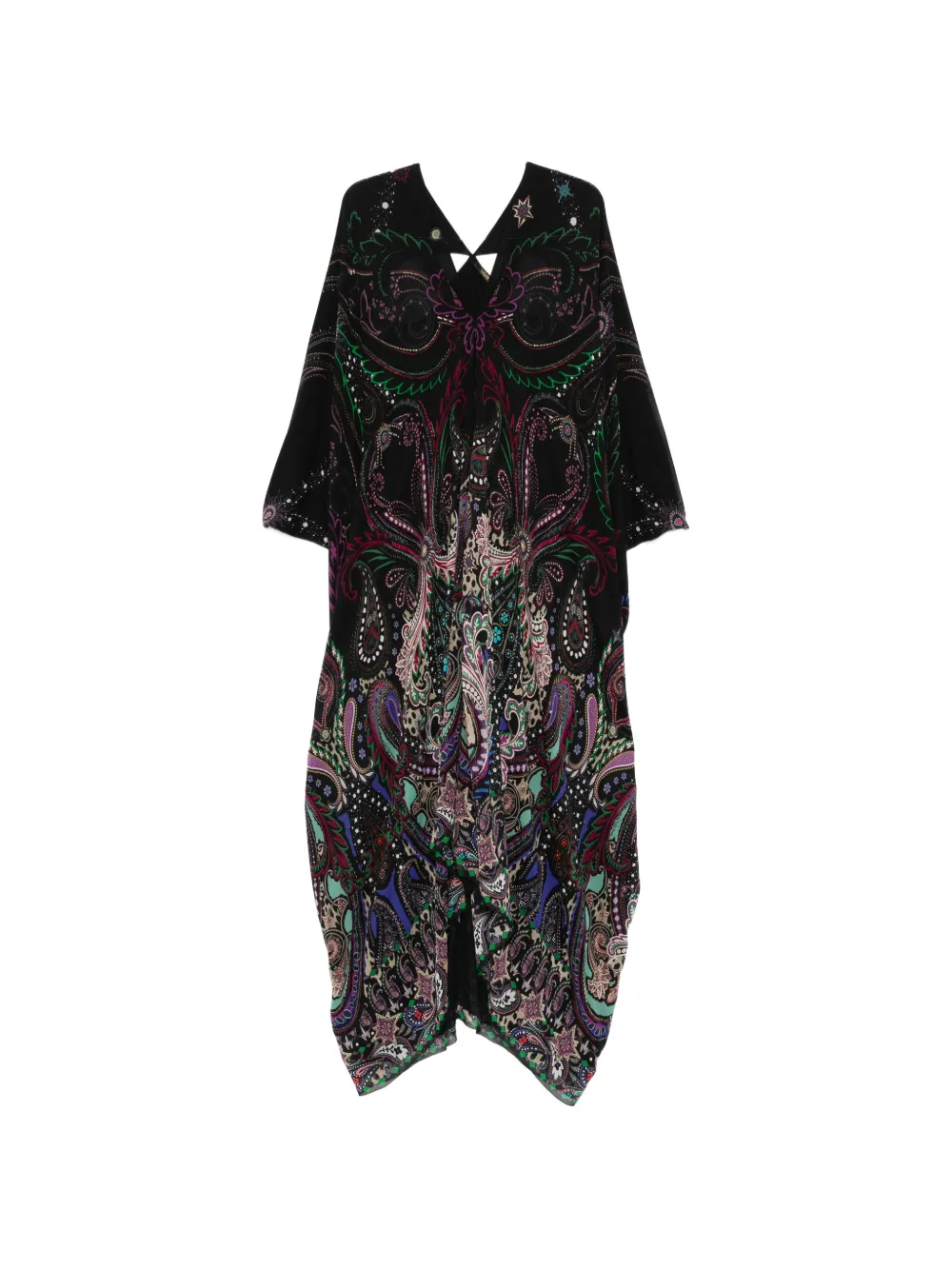 Roberto Cavalli paisley-print silk kaftan - Nero