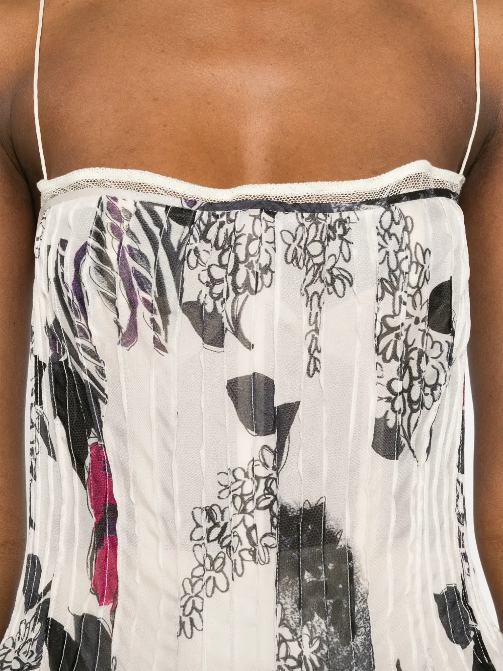Roberto Cavalli Midi-jurk met bloemenprint Wit