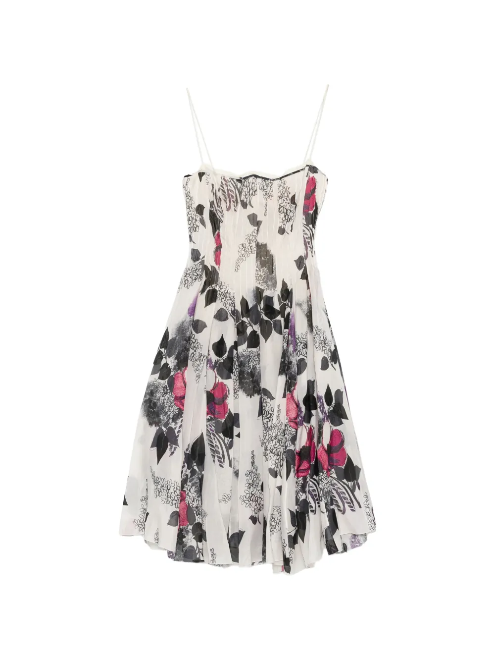 Roberto Cavalli floral-print bustier midi dress - Bianco