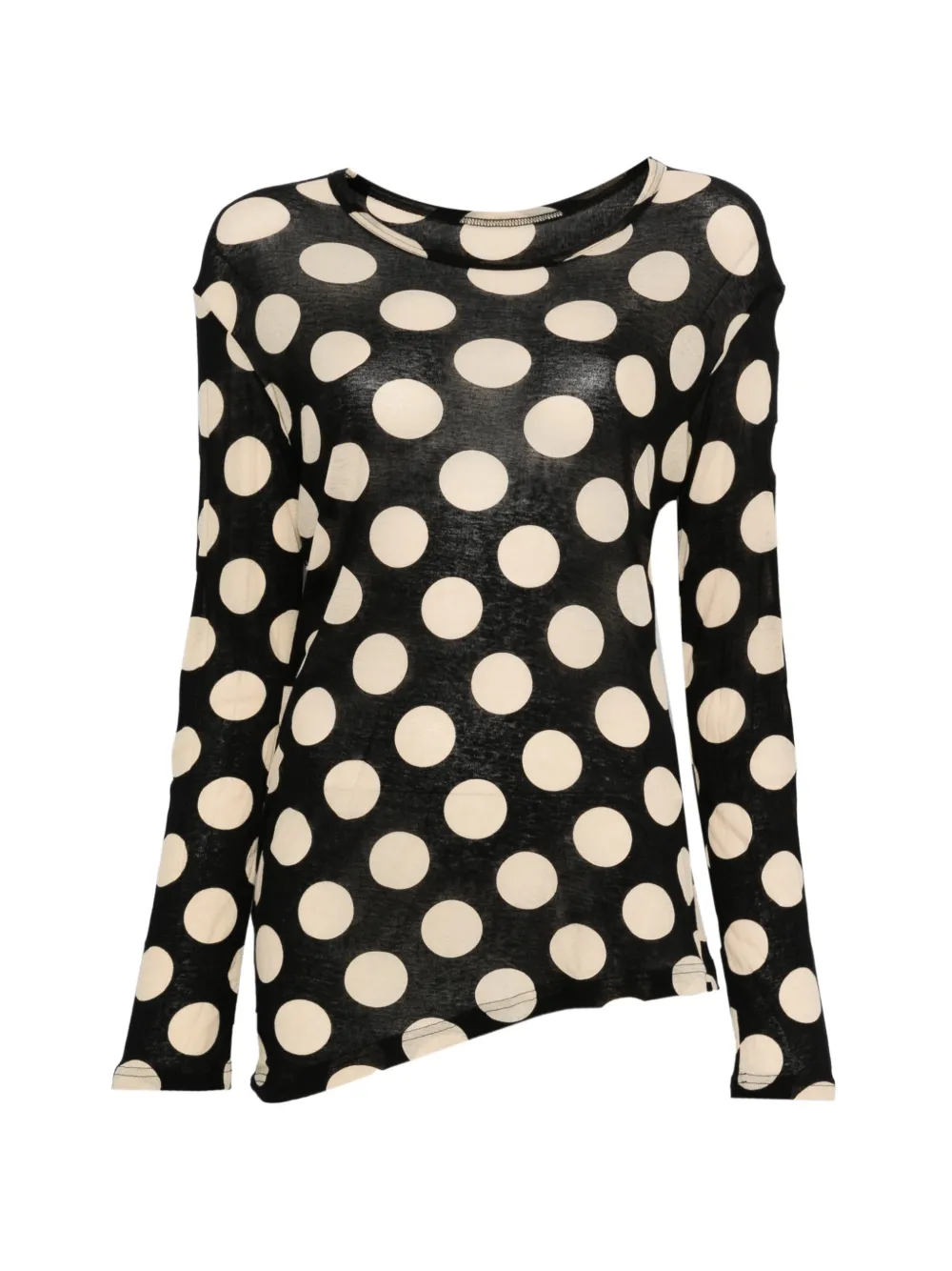 Y's polka dot long-sleeve top - Nero