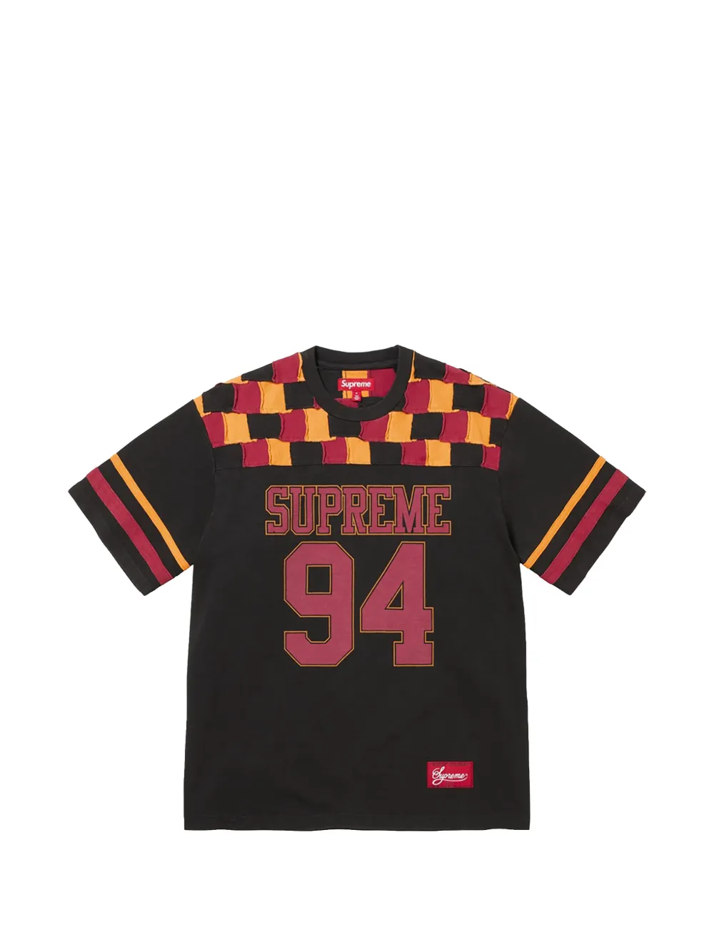 Supreme Patchwork Yoke Football T-shirt – Black