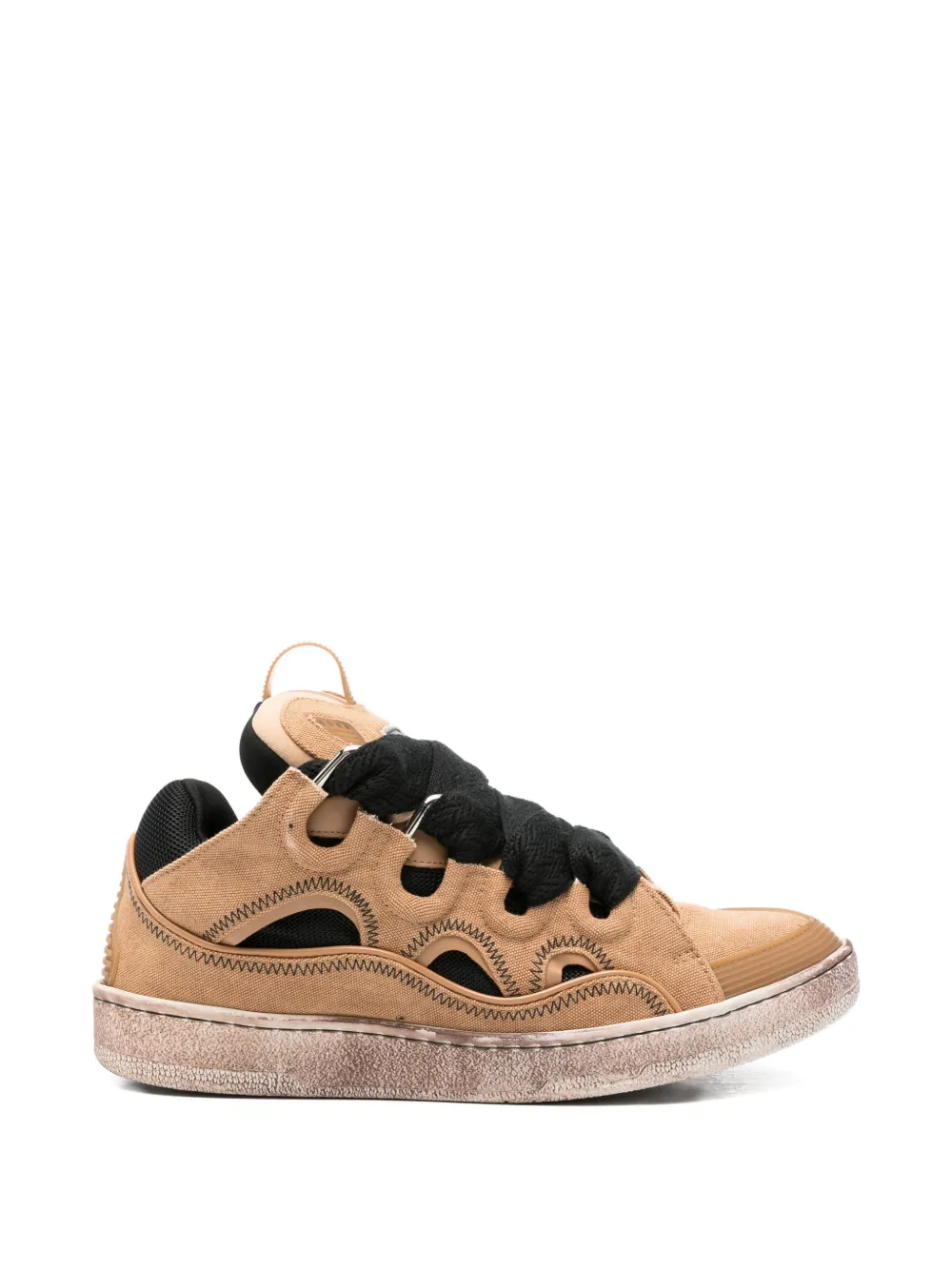 Lanvin Curb cut-out lace-up sneakers - Toni neutri