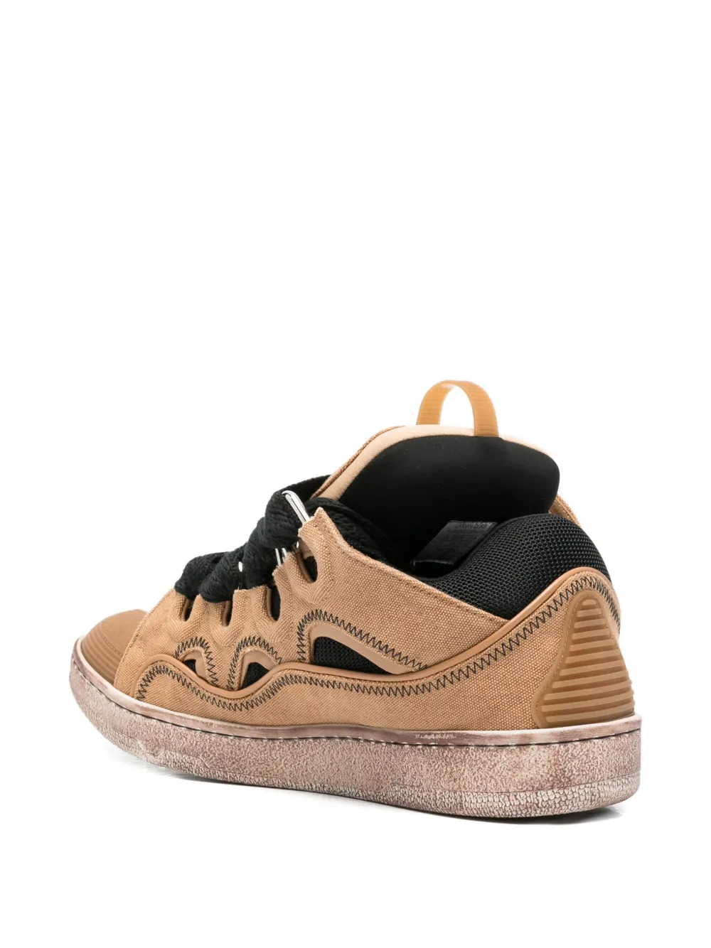Lanvin Curb cut-out lace-up sneakers Beige
