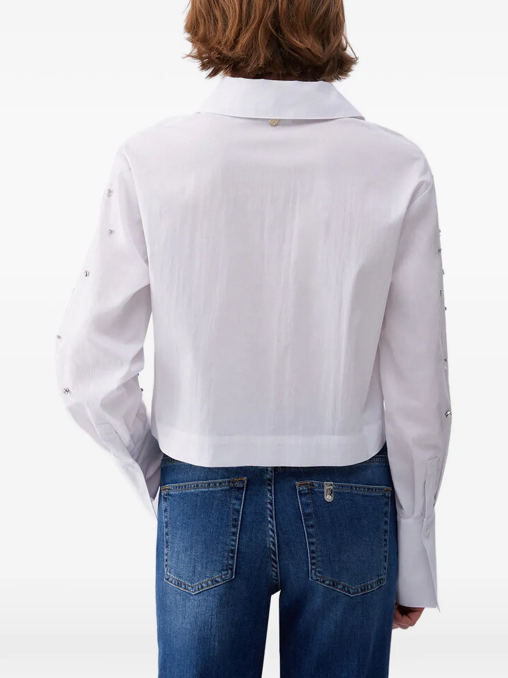 LIU JO Boxy blouse verfraaid met juwelen Wit
