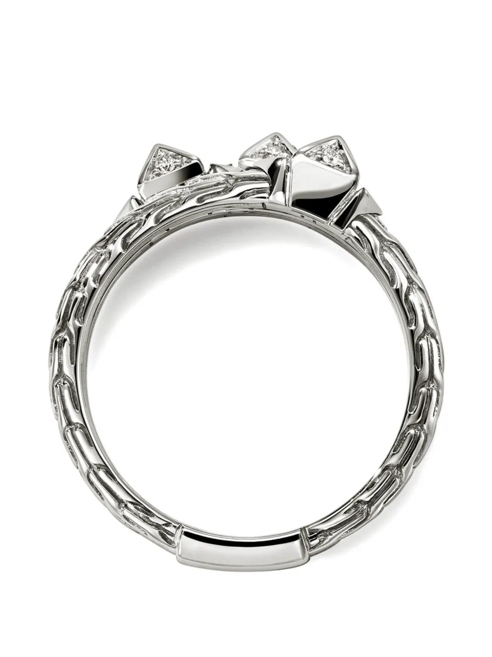 John Hardy Sterling Silver Diamond Triple-row Ring 