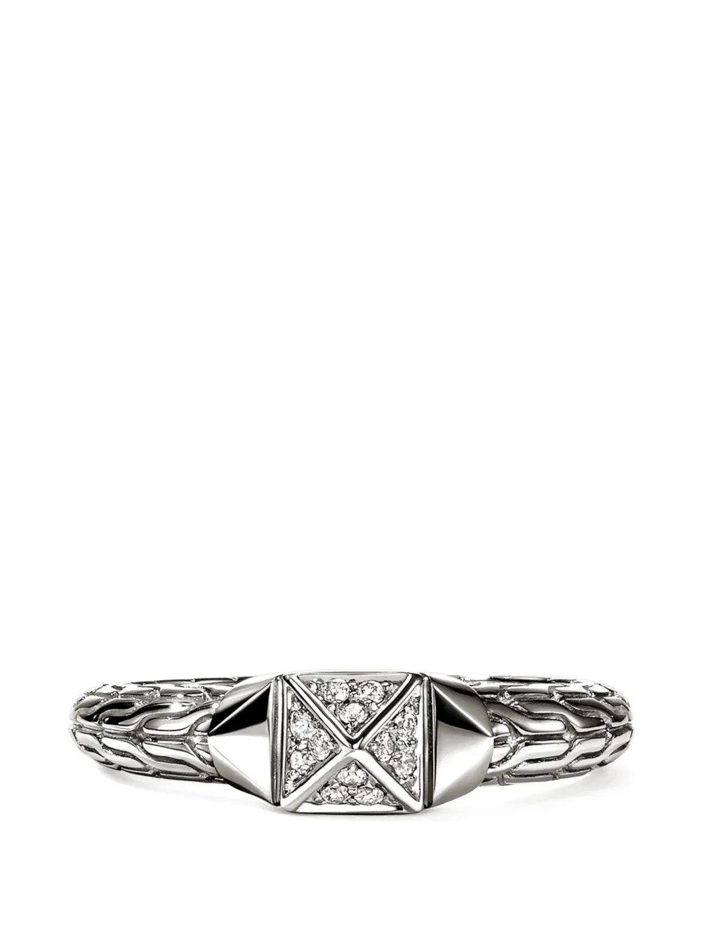 John Hardy Icon stud diamond ring - Argento