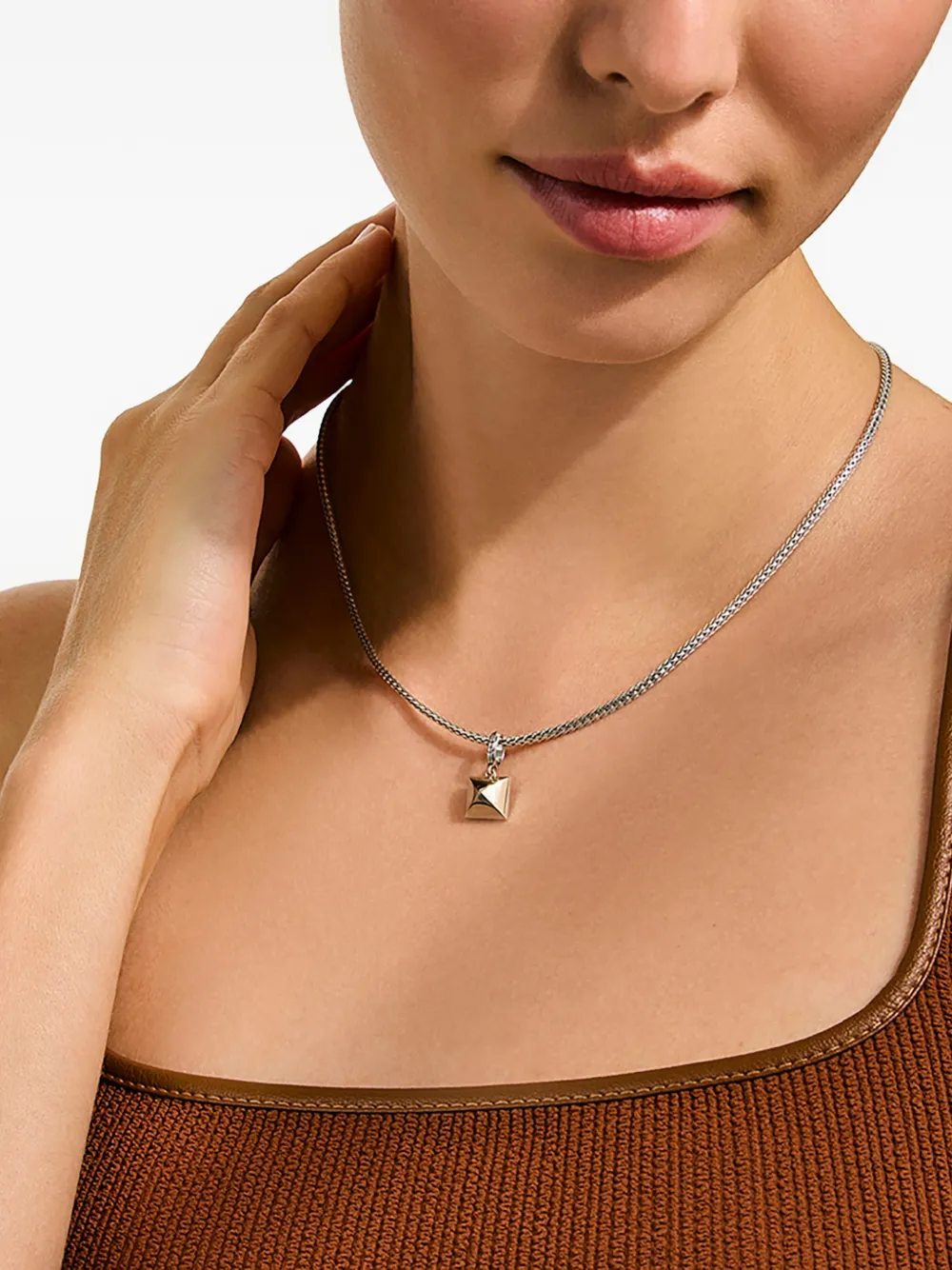  John Hardy Icon Stud Diamond Necklace - Silver 