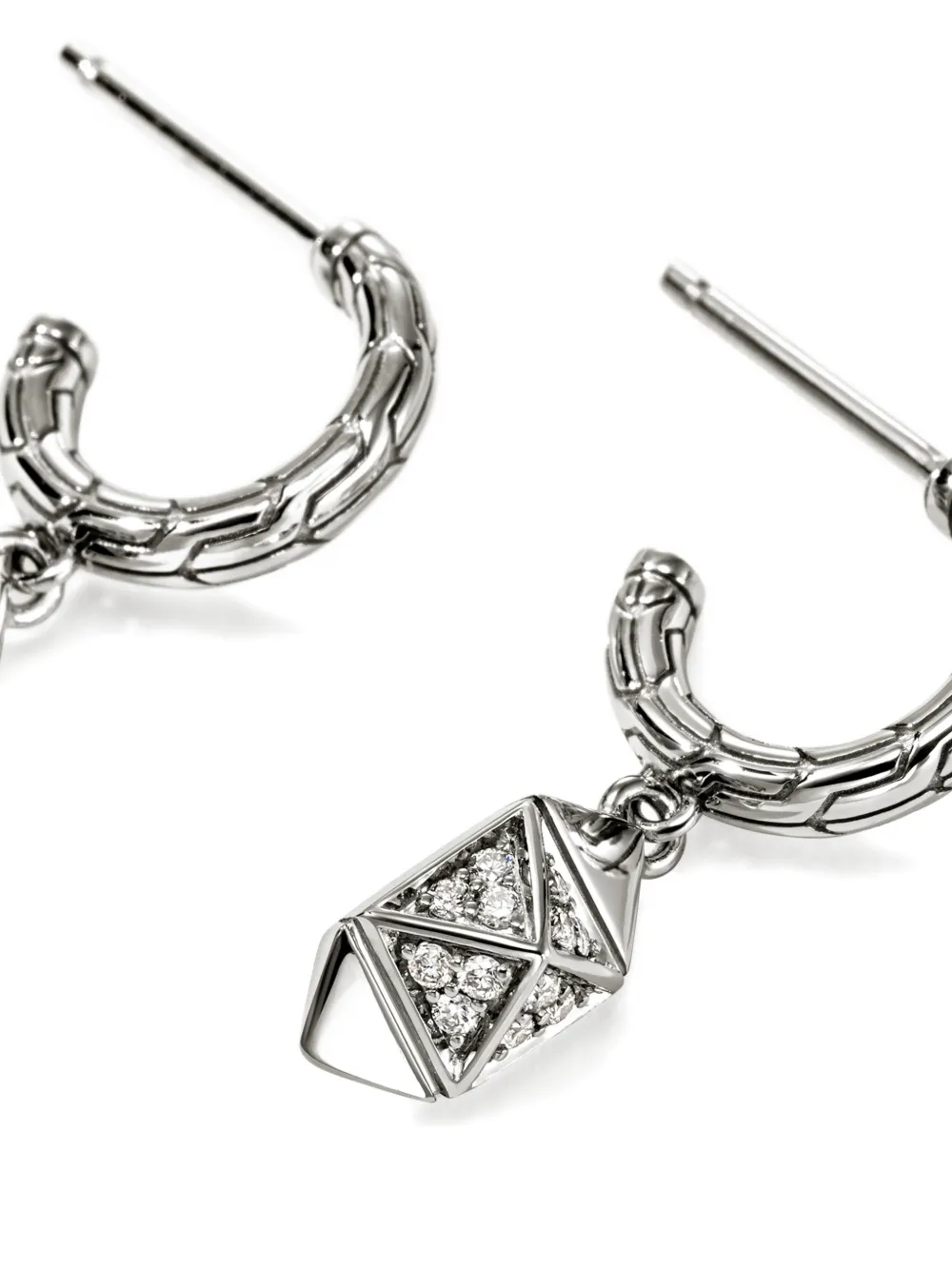 Sterling Silver Diamond Stud Earrings