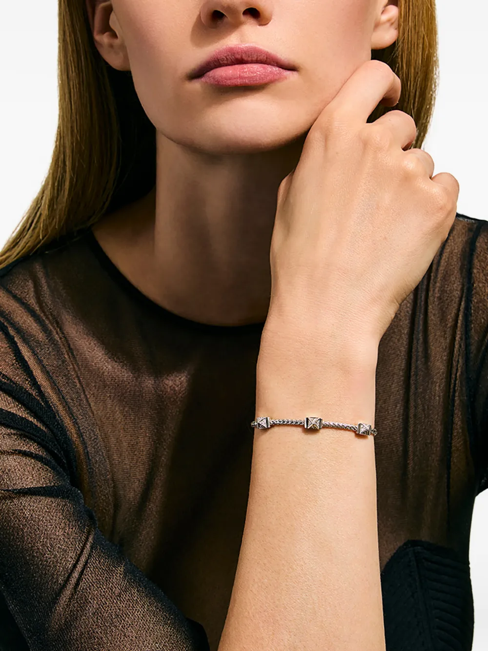  John Hardy Icon Stud Diamond Bracelet - Silver 