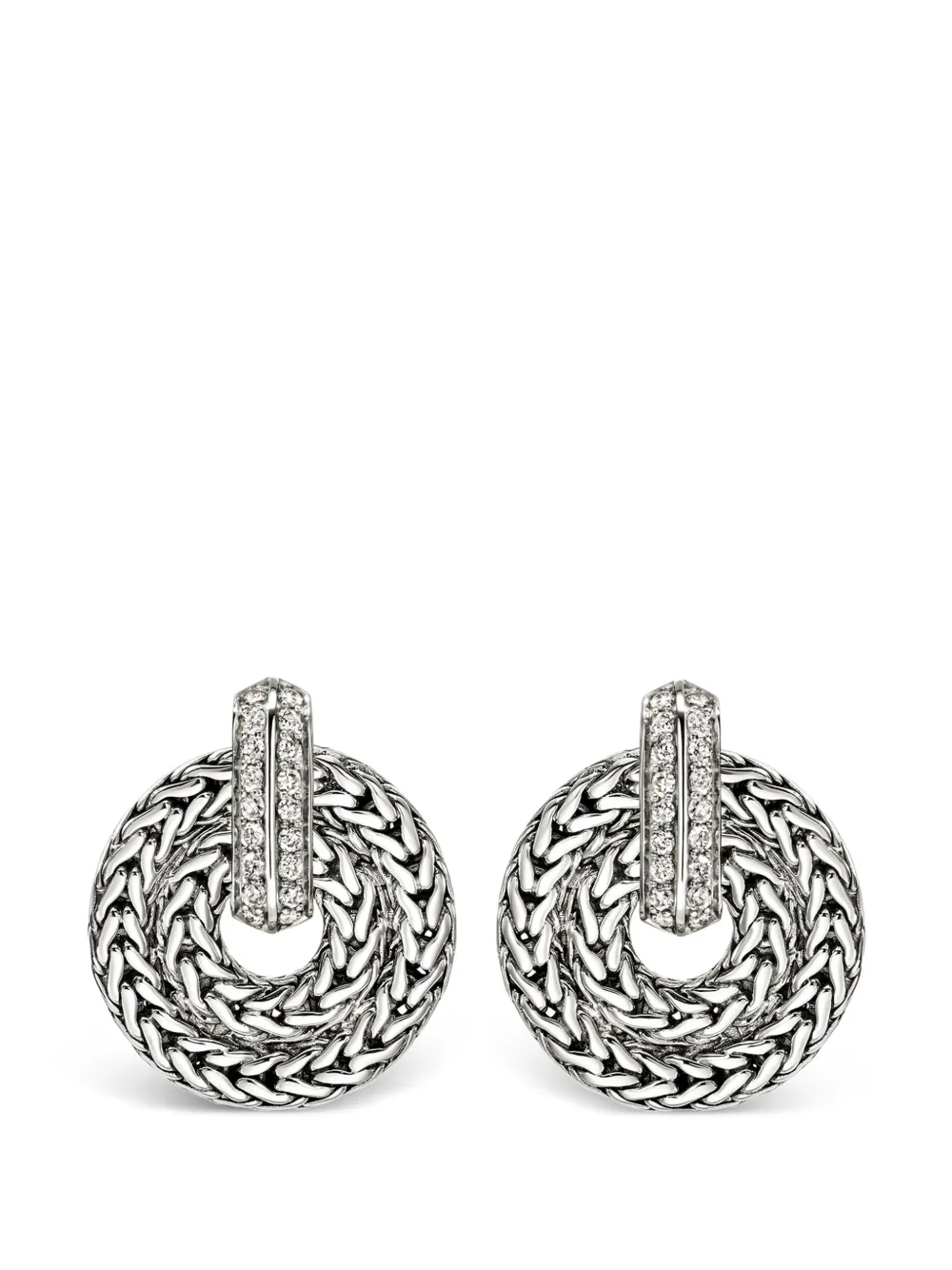 John Hardy Icon link diamond earrings - Argento