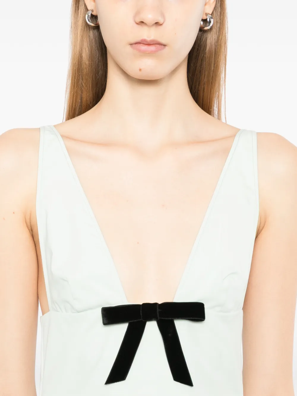 Kiki de Montparnasse Jurk met V-hals en strik Groen
