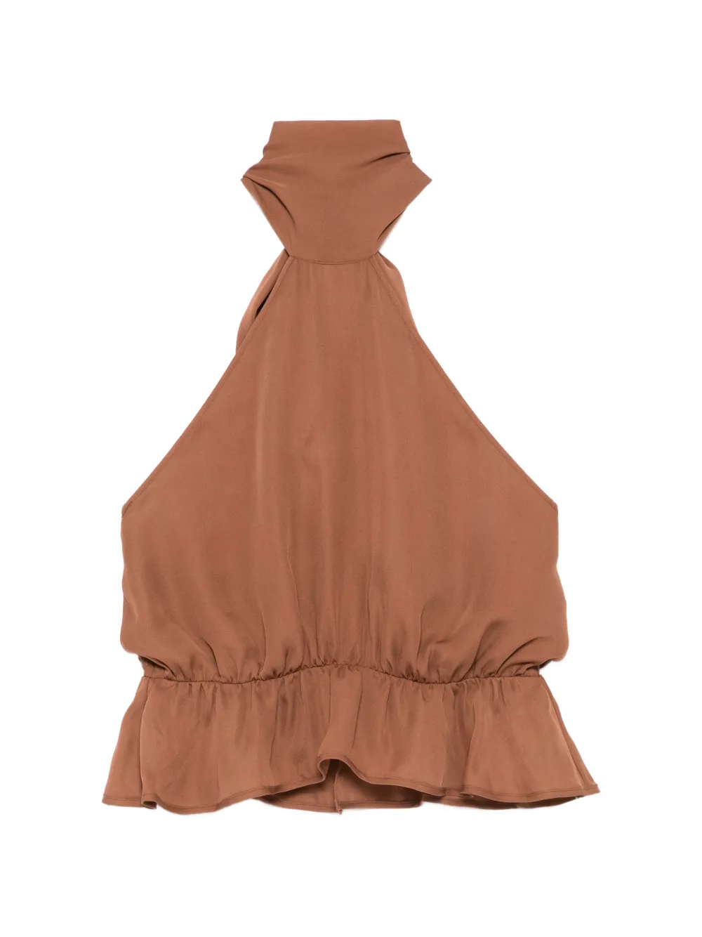 Kiki de Montparnasse georgette halter top - Marrone