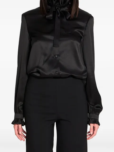Gucci ruffled bow silk shirt