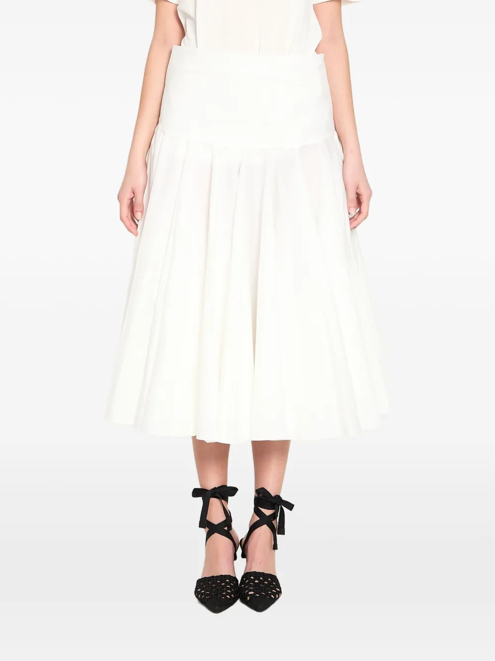 Jacquemus draped midi skirt - Bianco