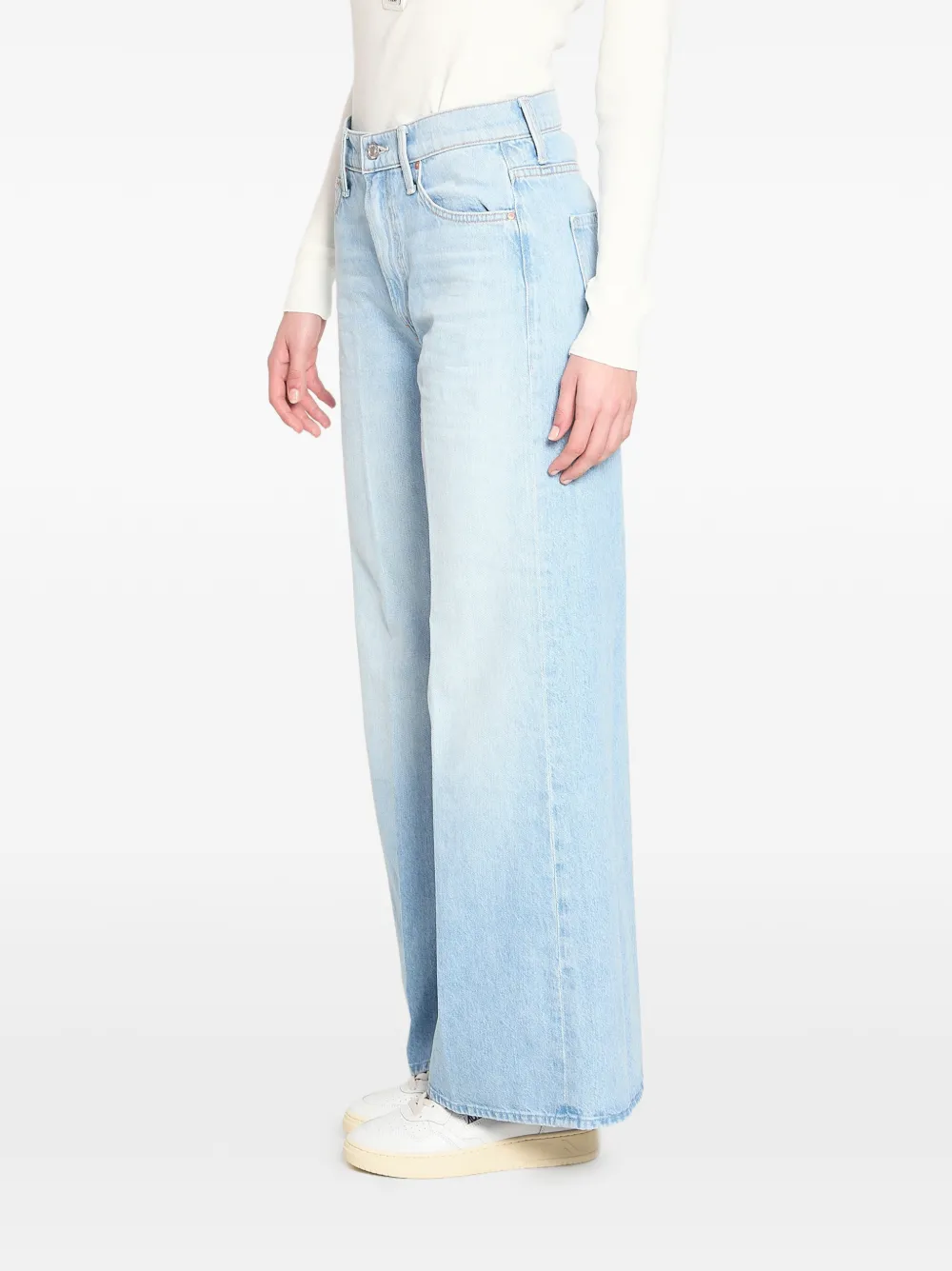 MOTHER Jeans met vijf zakken en riemlussen Blauw