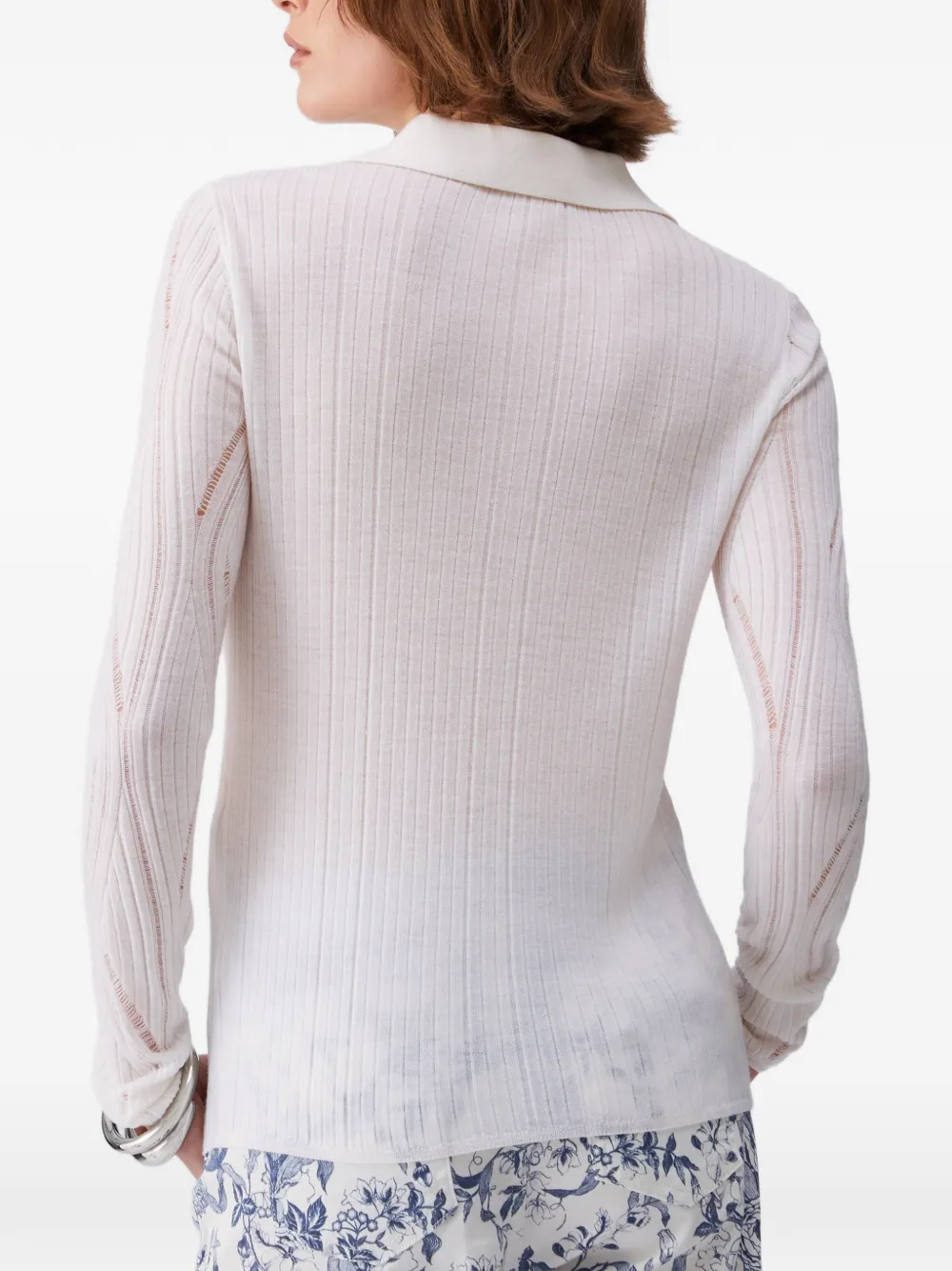 LIU JO Wollen trui met V-hals Wit