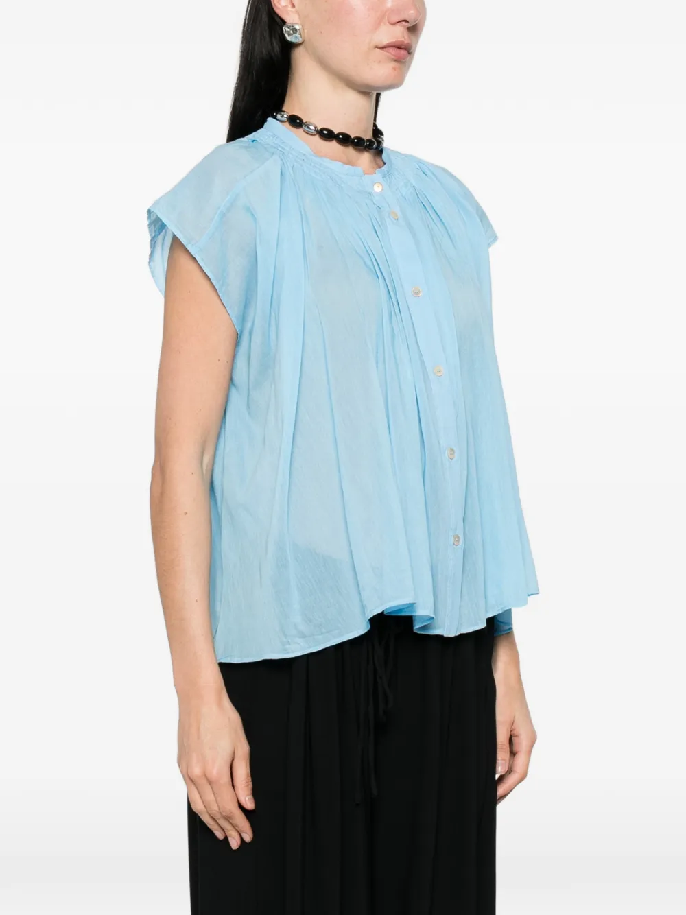  Forte Forte Gathered-detail Blouse - Blue 
