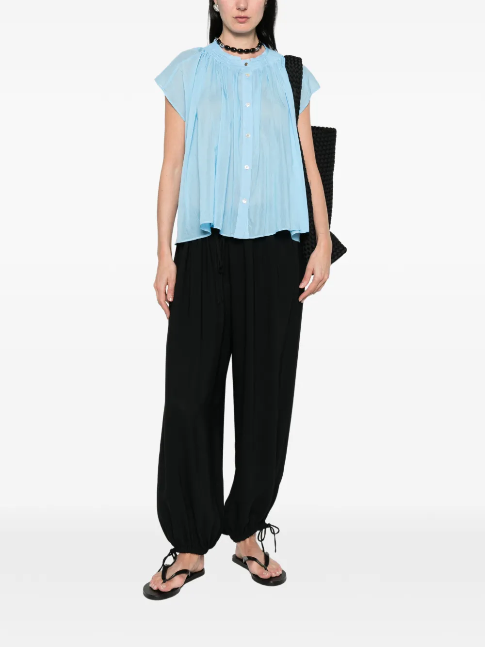  Forte Forte Gathered-detail Blouse - Blue 