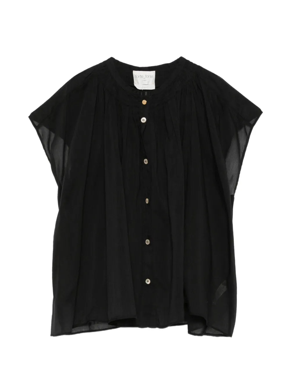 Forte Forte gathered-detail blouse - Nero