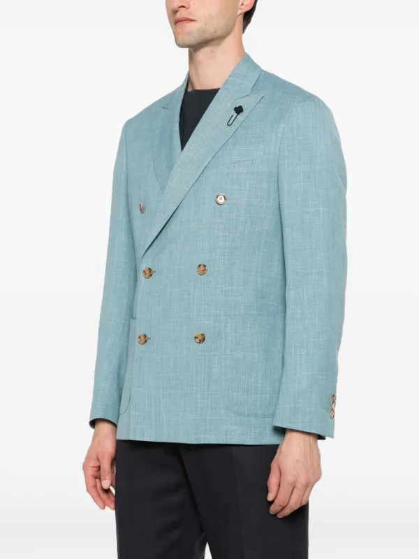 Lardini ウールダブルジャケット | ブルー | FARFETCH JP