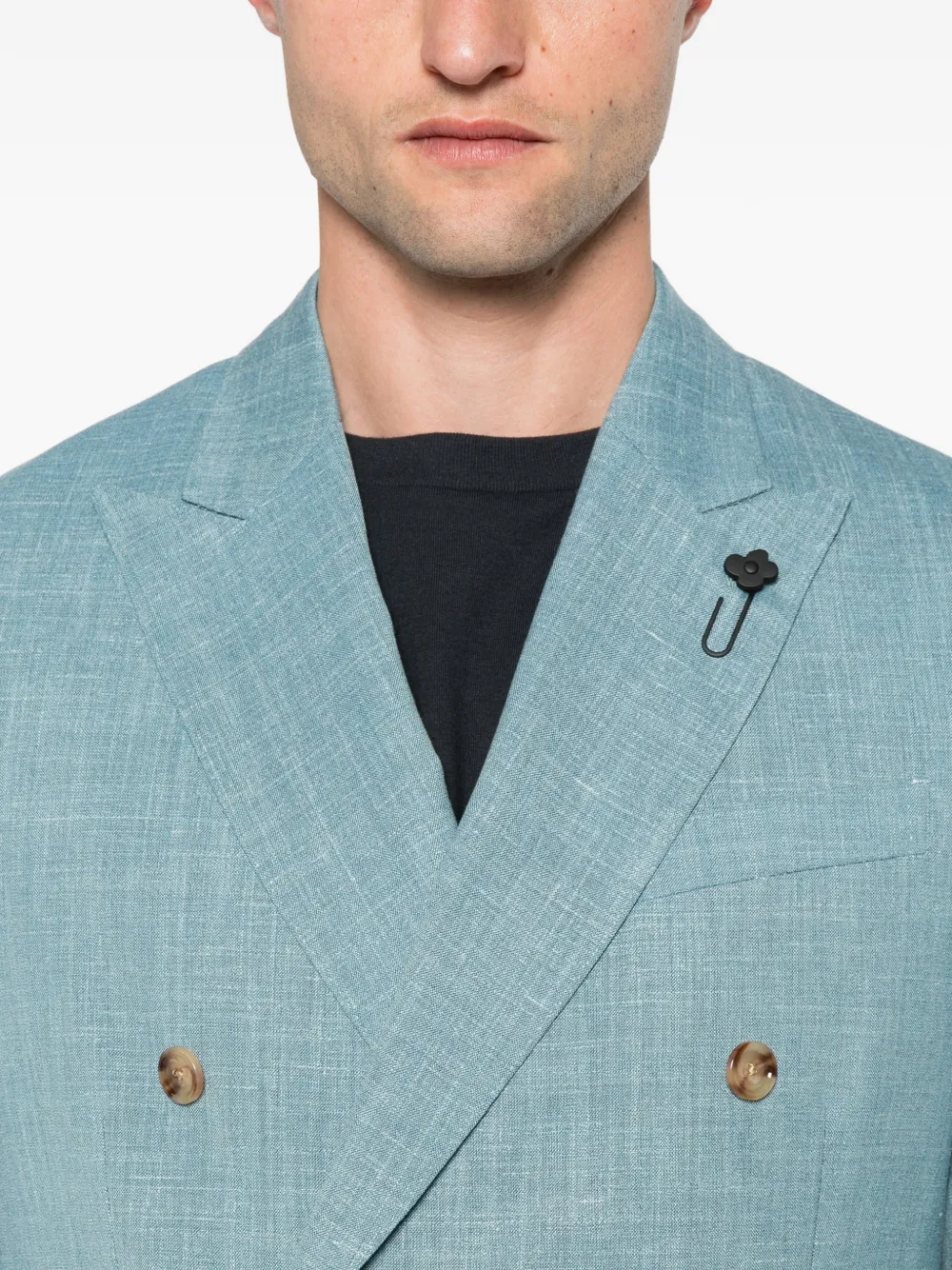 Lardini Wollen blazer met dubbele rij knopen Blauw