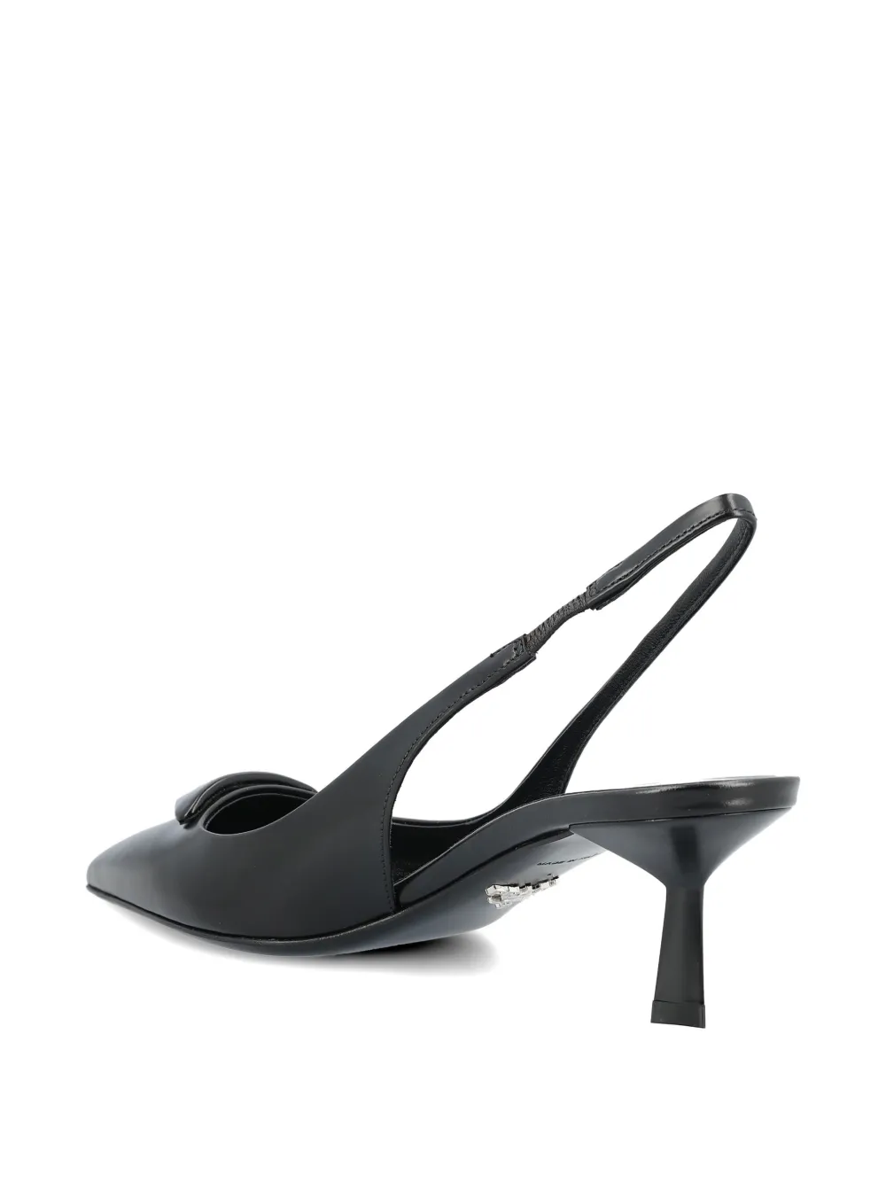 Prada Leren slingback pumps met triangel-logo Zwart