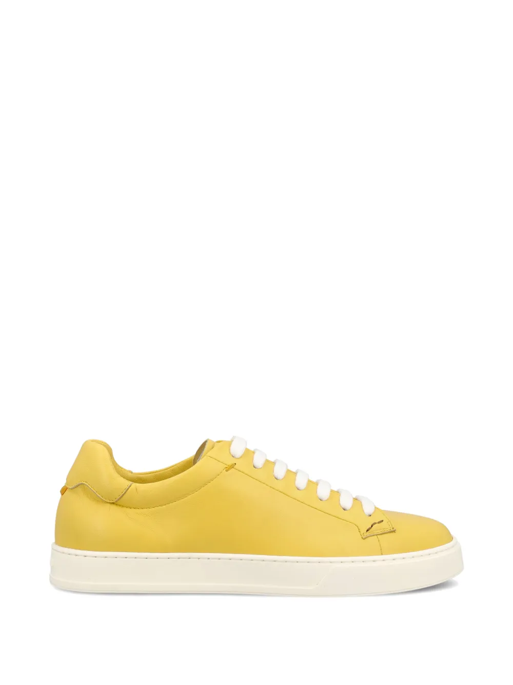 Doucal's round-toe leather sneakers Geel
