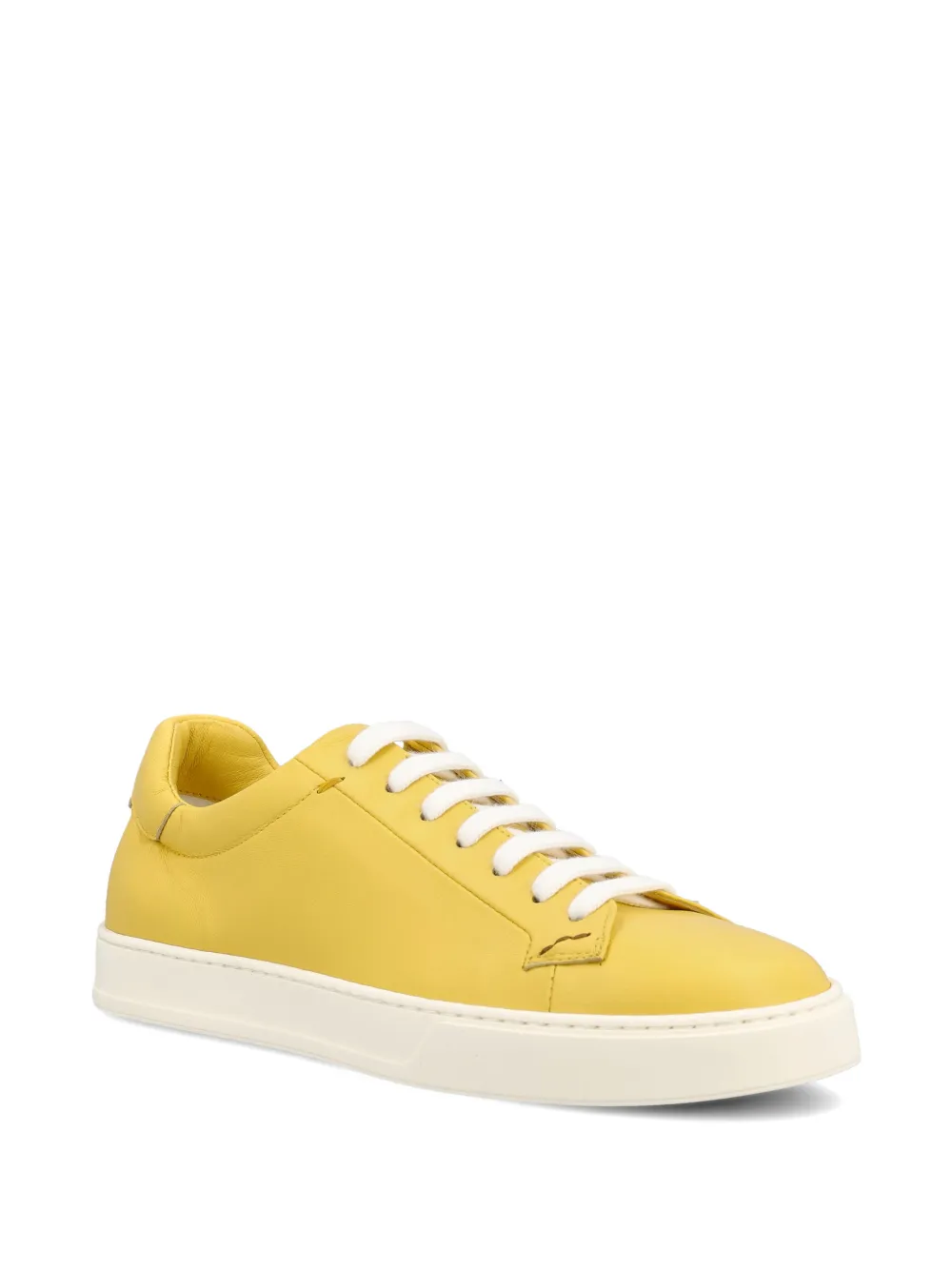 Doucal's round-toe leather sneakers Geel