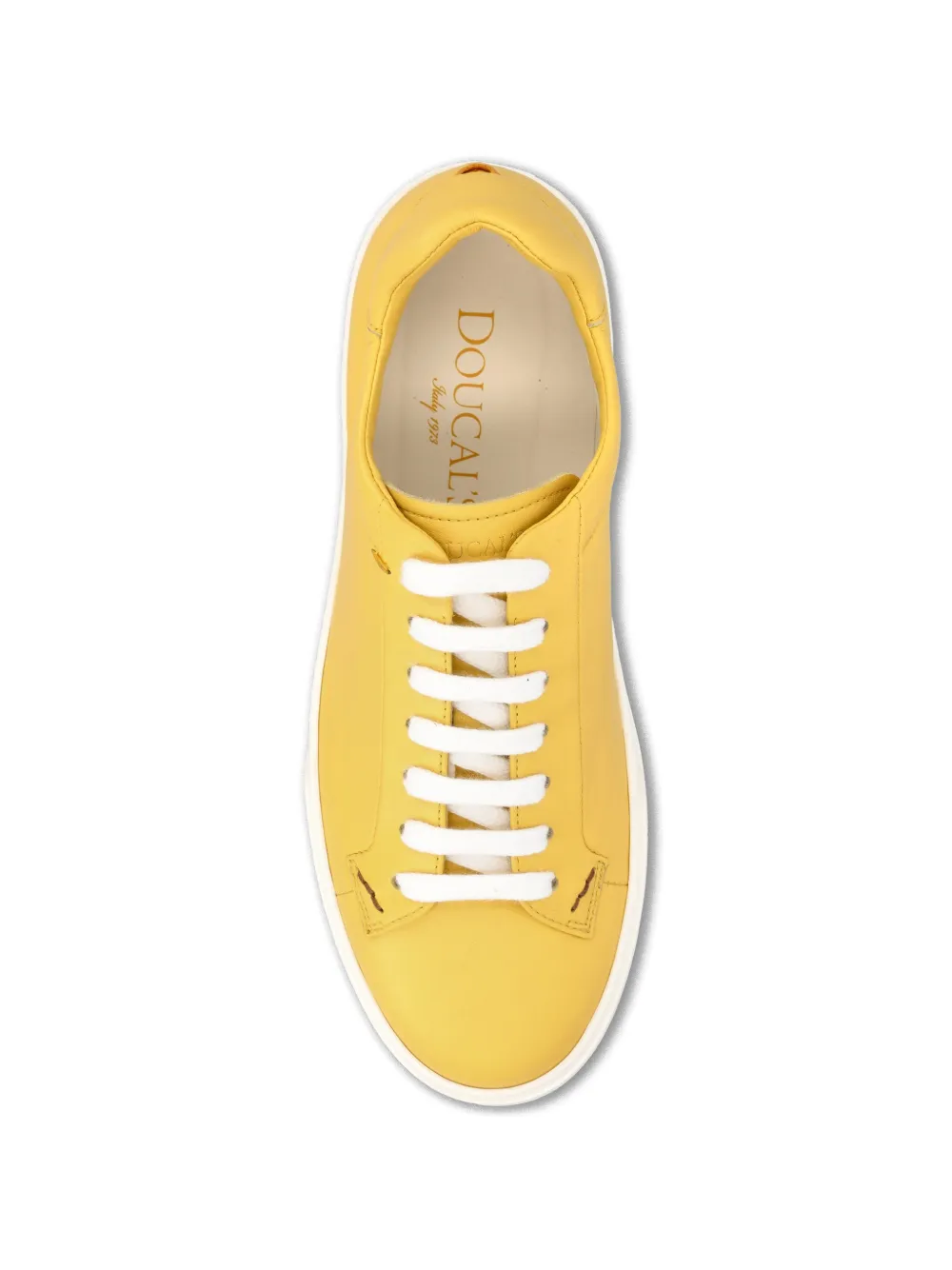Doucal's round-toe leather sneakers Geel